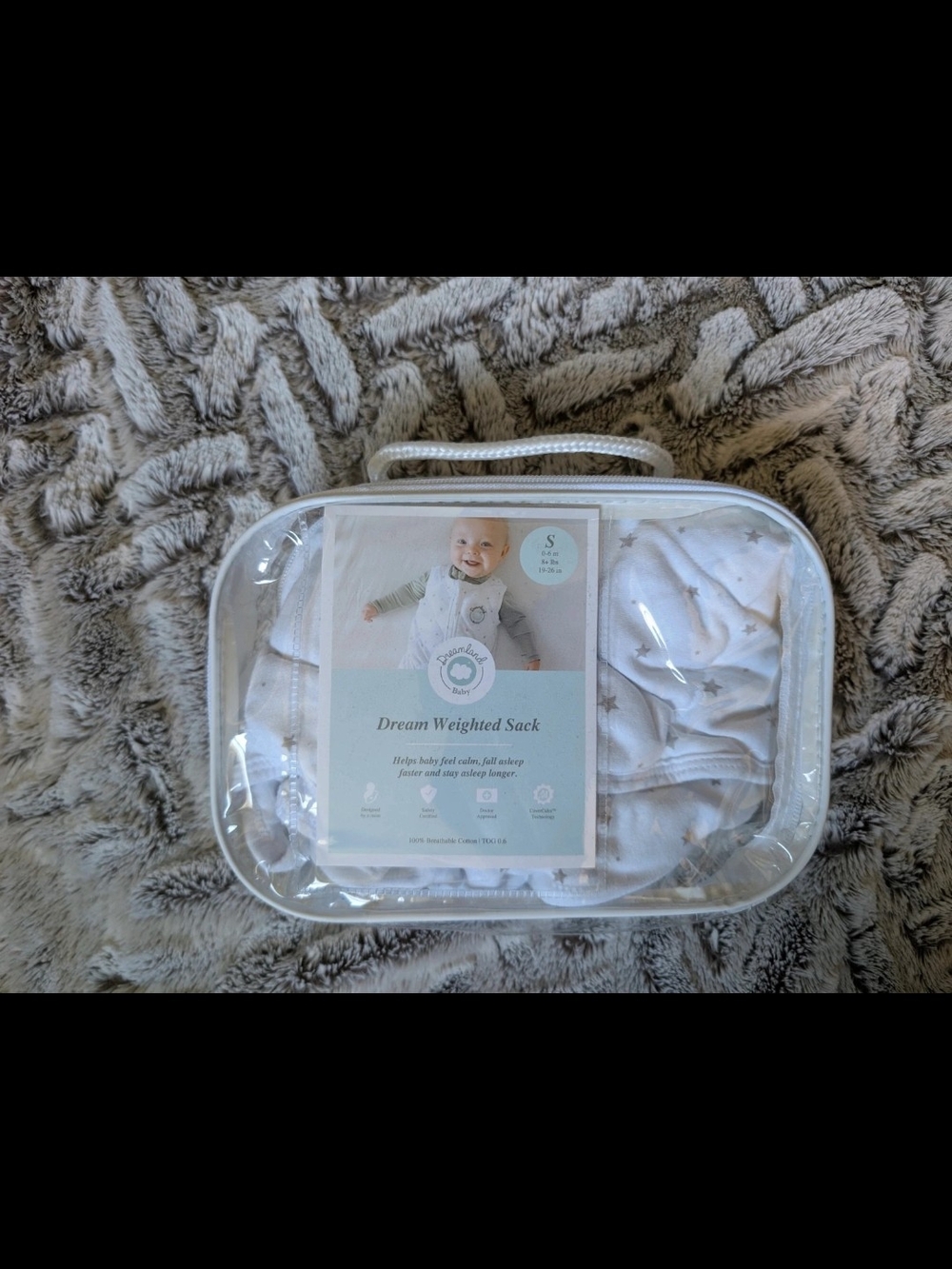 Dream Weighted Sack - White Stars - Baby Sleep Sack 0-6 Months